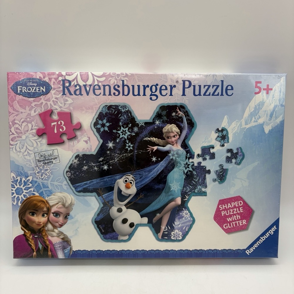 NEW Ravensburger Disney Frozen Puzzle Elsa Snowflake Shaped Glitter 73 Pc. 2014